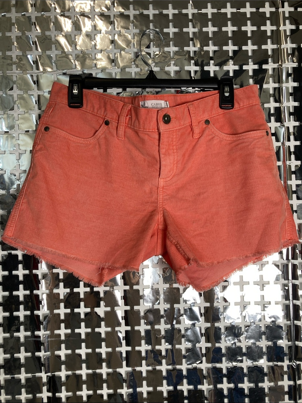 Carve Designs Coral Pink Corduroy Cutoff Shorts